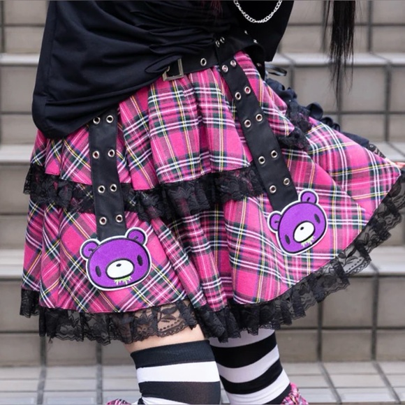 ACDC Rag | Skirts | Acdc Rag X Gloomy Bear Pink Plaid Goth Skirt Chax ...